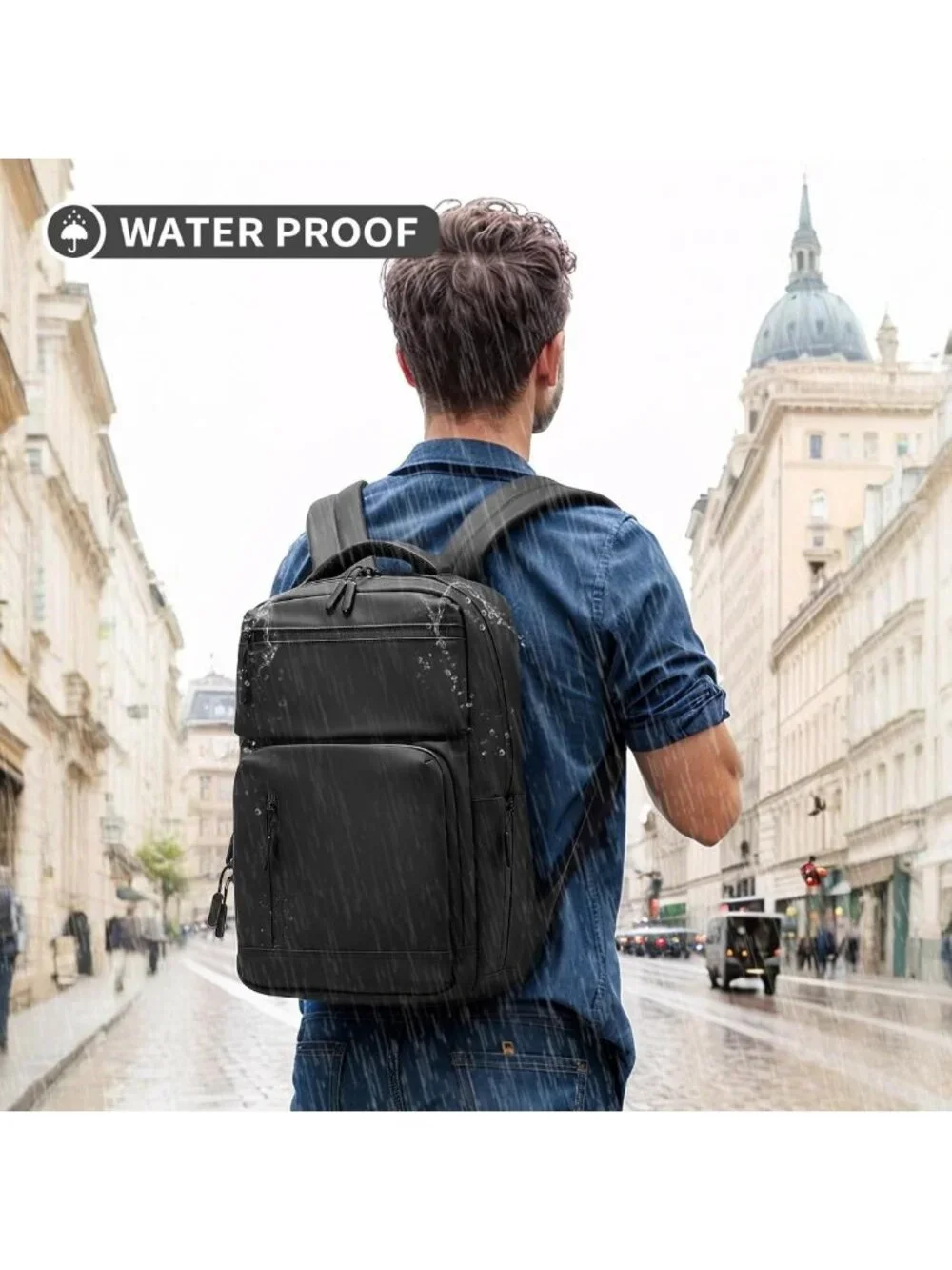Waterproof Anti-Theft Laptop Backpack for Travel, 15.6